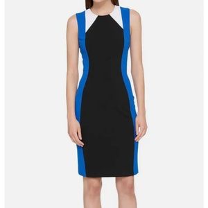 Like new Tommy Hilfiger Blue Black Color Block Sheath Dress